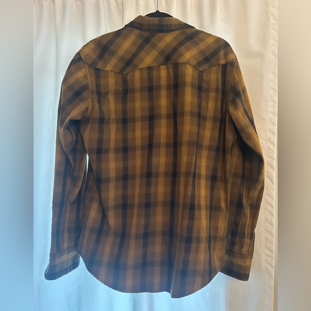 Filson Brown Plaid Casual Button Down Wool Shirt - Picture 2 of 2